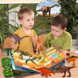 Dinosaur Toys for Kids 3-5 Dinosaur Sound Book with 12 Pieces Dinosaur Figures Interactive Dinosaur Toys for Boys Toddlers Di...