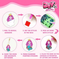 15Pcs Arts and Crafts for Kids Diamond Painting Kit Make Your Own GEM Keychains Acrylic Paint by Number Arts and Crafts DIY K...