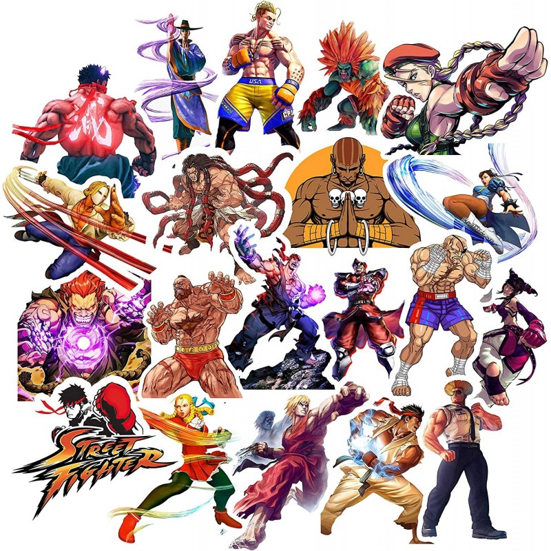 Stickers for Street Fighter（20pcs）Gifts Street Fighter Video Game Stickers Merch Party Supplies Vinyl Sticker for Suitcase La...