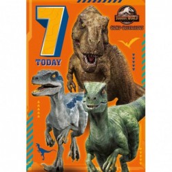 Jurassic World Age 7 Birthday Card Camp Cretaceous $25.97 Kids' Play Dinosaur & Prehistoric Creature Figures