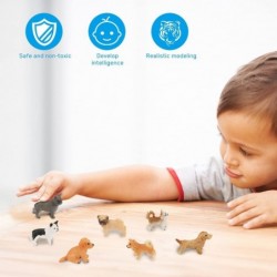 Mini Dog Figurines 12PCS Realistic Puppy Figures Playset Dog Figures Toy Set Plastic Cake Topper Easter Eggs Christmas Birthd...