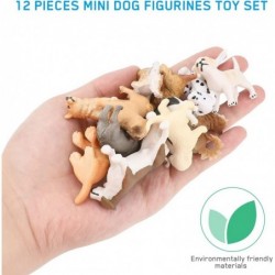 Mini Dog Figurines 12PCS Realistic Puppy Figures Playset Dog Figures Toy Set Plastic Cake Topper Easter Eggs Christmas Birthd...