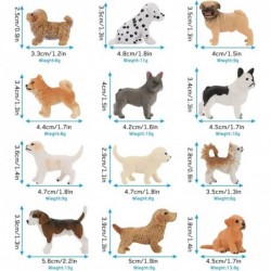 Mini Dog Figurines 12PCS Realistic Puppy Figures Playset Dog Figures Toy Set Plastic Cake Topper Easter Eggs Christmas Birthd...