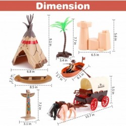 Deluxe Wild West Cowboys and Indians Plastic Figures Playset - Educational Toy Soldiers Native American Action Figurines and ...