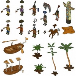 Deluxe Wild West Cowboys and Indians Plastic Figures Playset - Educational Toy Soldiers Native American Action Figurines and ...