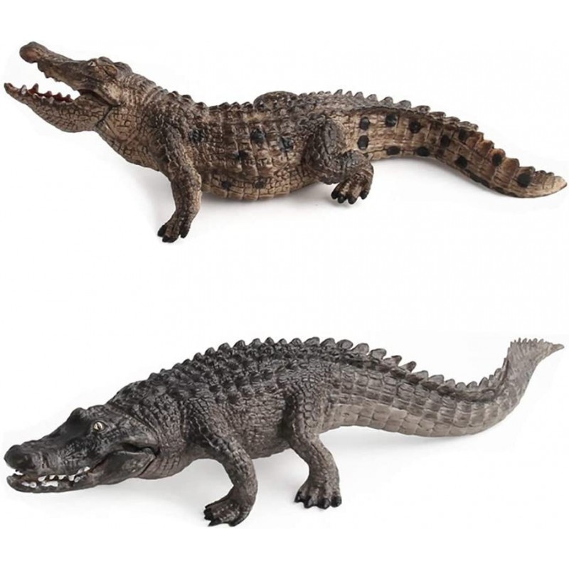 2 Pcs Simulated Crocodiles Model Figure Toy Realistic Alligator Figurines Collection Playset Science Educational Props $20.38...