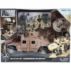 M1114 Up-Armored Humvee – Vehicle Playset with Action Figure and Realistic Accessories | 9 Piece Military Toy Set for Kids – ...