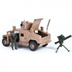 M1114 Up-Armored Humvee – Vehicle Playset with Action Figure and Realistic Accessories | 9 Piece Military Toy Set for Kids – ...