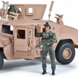 M1114 Up-Armored Humvee – Vehicle Playset with Action Figure and Realistic Accessories | 9 Piece Military Toy Set for Kids – ...