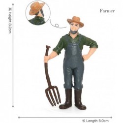 Pack of 5 Realistic Farmer People Model Figures Toy Playset Plastic Farm Keeper Figurines Preschool Educational Learn Cogniti...