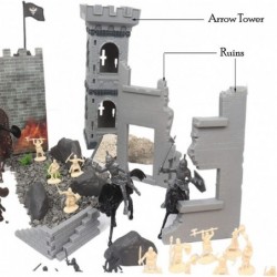 Castle Toy Knight Toys Castle Playset Military Toys With Carrying Bags And 250-Piece Medieval Castle Ruins Siege Carts Help D...