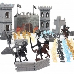 Castle Toy Knight Toys Castle Playset Military Toys With Carrying Bags And 250-Piece Medieval Castle Ruins Siege Carts Help D...