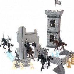 Castle Toy Knight Toys Castle Playset Military Toys With Carrying Bags And 250-Piece Medieval Castle Ruins Siege Carts Help D...