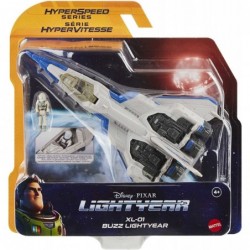 Disney Pixar Lightyear Hyperspeed Series XL-01 Spaceship & Buzz Lightyear Figure 7 Inch Long Vehicle & 1.25 Inch Figure Toy 4...