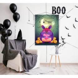 Pin The Heart on The Monster Halloween Pin Games with 24 PCS Eyes Cute Monster Game with Stickers Halloween Party Decorations...