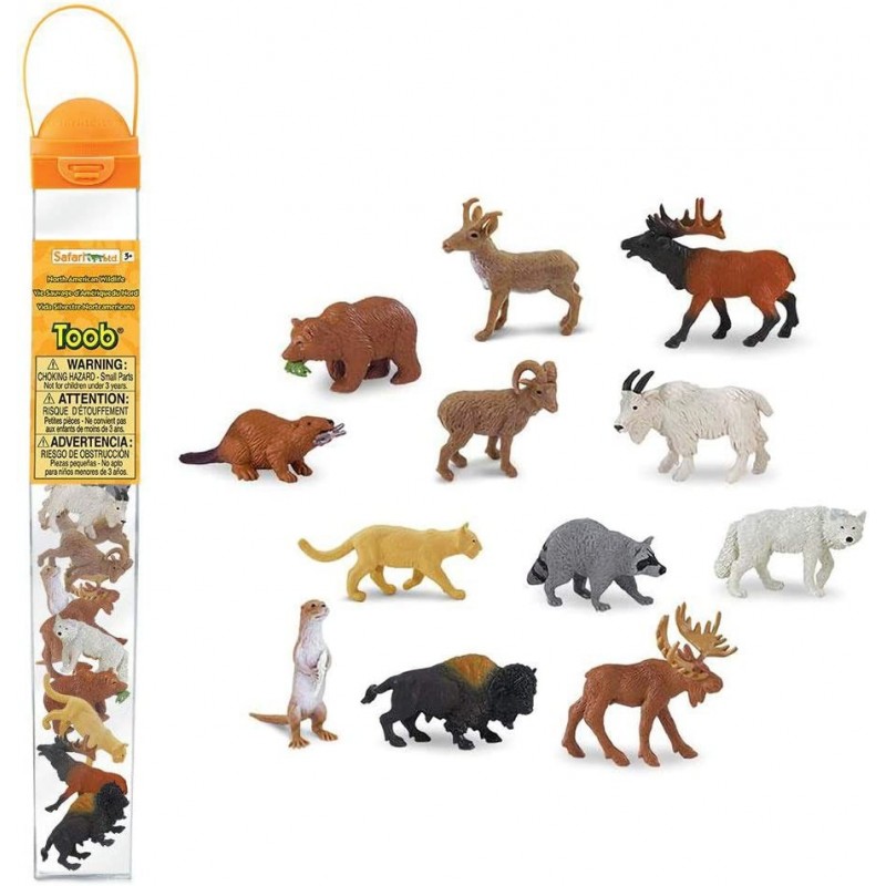 Wild Safari North American Wildlife TOOB With 12 Favorite Animal Toy Figurines $26.96 Play Figure Playsets