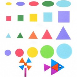 1050 Pcs Self-Adhesive Foam Shapes Assorted Colors Foam Geometry Stickers (Circle Square Triangle) for Kids Toy Party Favor o...