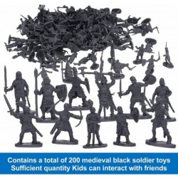 Mini Soldiers Toy 200pcs Soldiers Toy Plastic Lifelike Educational Medieval Soldier Figures Model Suitable for Learning Histo...