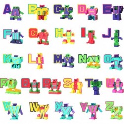 26 Pieces Alphabet Robots Alphabots ABC Letter Learning Toys for Kids Transforming Action Figure with Fun Little Box Preschoo...