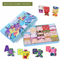 26 Pieces Alphabet Robots Alphabots ABC Letter Learning Toys for Kids Transforming Action Figure with Fun Little Box Preschoo...