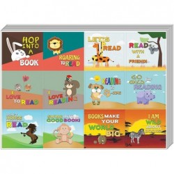 Animal Good Reading Habit Stickers (10-Sheet) – Total 120 pcs (10 X 12pcs) Individual Small Size 2.1 x 2. Inches Waterproof U...