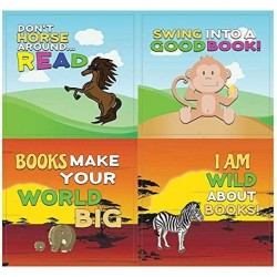 Animal Good Reading Habit Stickers (10-Sheet) – Total 120 pcs (10 X 12pcs) Individual Small Size 2.1 x 2. Inches Waterproof U...