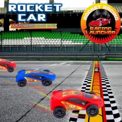 Foot Pneumatic Racer 1 Toy Car Rocket Launcher and 2 Air Powered Car with Ramp Sticker and Finish Line. Ideal for Outdoor and...