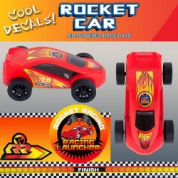 Foot Pneumatic Racer 1 Toy Car Rocket Launcher and 2 Air Powered Car with Ramp Sticker and Finish Line. Ideal for Outdoor and...