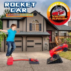 Foot Pneumatic Racer 1 Toy Car Rocket Launcher and 2 Air Powered Car with Ramp Sticker and Finish Line. Ideal for Outdoor and...