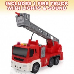 Light Up Ladder Fire Truck Red Firetruck Toys for Kids with Lights Sounds Water-Spraying Hose and Extendable Ladder Light-Up ...