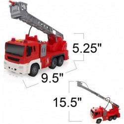 Light Up Ladder Fire Truck Red Firetruck Toys for Kids with Lights Sounds Water-Spraying Hose and Extendable Ladder Light-Up ...