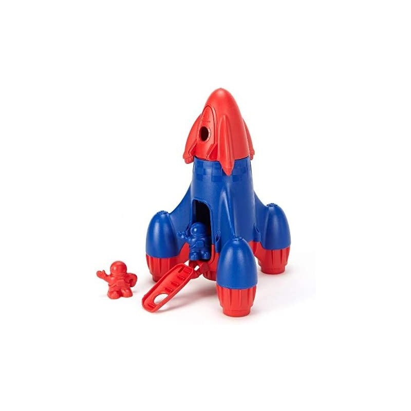 Rocket Red/Blue CB - 4 Piece Pretend Play Motor Skills Kids Toy Vehicle. No BPA phthalates PVC. Dishwasher Safe Recycled Plas...