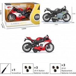 Pull Back Motorcycle Model - 1:12 Scale Toy Motorcycle Motorcycle Toy with Light and Music Gift for Children Boys and Girls (...