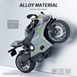 Pull Back Motorcycle Model - 1:12 Scale Toy Motorcycle Motorcycle Toy with Light and Music Gift for Children Boys and Girls (...