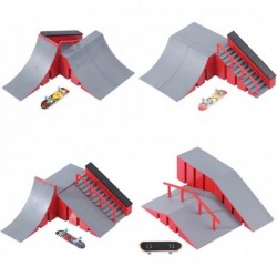 Finger Skateboard Ramp Set with 1 Finger Skateboard DIY Finger Skatepark Kit Multiple Skate Park Model Ramp Parts Mini Skateb...