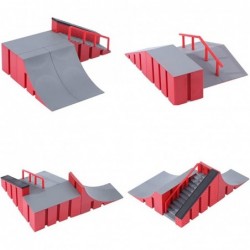 Finger Skateboard Ramp Set with 1 Finger Skateboard DIY Finger Skatepark Kit Multiple Skate Park Model Ramp Parts Mini Skateb...