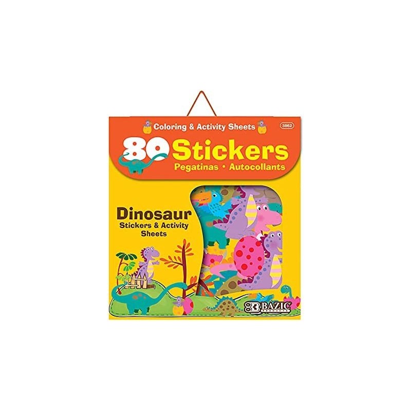 BAZIC Dinosaur Sticker Animal Jurassic Dragan Stickers for Activity Coloring Book Reward Incentive Gift for Kids Boys Classro...