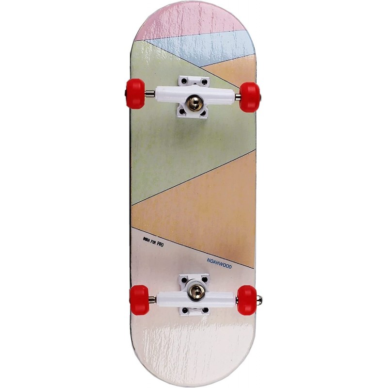 Wooden PRO Fingerboards ((Noah Team 5-Layer Maple Handmade Deck 33mmx98mm NW King WhiteTrucks 33mm NW II Red Wheels) (Born fo...