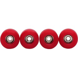 Apex 71D Urethane Fingerboard Wheels New Street Shape 7.7mm Diameter Ultra Spin Bearings - Made in The USA - Cherry Red Color...