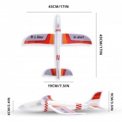 Airplane Toy 2 Pack LED Foam Airplane for Kids Large Throwing Foam Plane 2 Flight Mode Glider Plane Flying Toys with 2 Sticke...