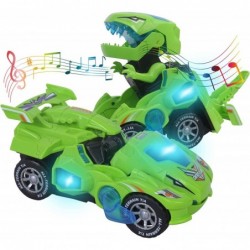 Toys for 3-6 Year Old Boys Transforming Car Toys with LED Light and Music Dinosaur Toy Birthday Gifts for 4 5 6 7 Year Old Bo...