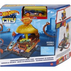 City Burger Drive-Thru Playset with 1 Vehicle Connects to Other Playsets & Tracks Gift for Kids Ages 4 to 8 Years Old $21.13 ...