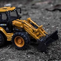 Backhoe Loader Heavy Duty Wheeled Excavator Construction Site Vehicle Toys 1：50 Scale Site Backhoe Digger Engineering Car Sit...