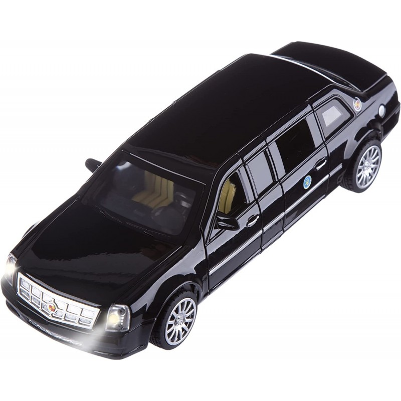 Diecast Model Toy Cars 1:32 Lengthened Presidential Limousine Car Alloy Pull Back Vehicles Toy Car with Sound and Light Open ...