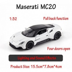 Alloy Collectible White Maserati MC20 Pull Back Vehicles Diecast Toy Cars Model $43.88 Kids' Play Cars & Race Cars