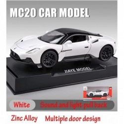 Alloy Collectible White Maserati MC20 Pull Back Vehicles Diecast Toy Cars Model $43.88 Kids' Play Cars & Race Cars