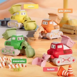 Construction Vehicle Toys Cars for 3 4 5 6 7 Year Old Toddlers 4 Pack Press and Go Trucks Set Bulldozer Excavator Road Roller...