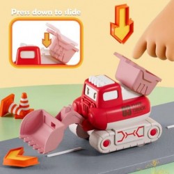 Construction Vehicle Toys Cars for 3 4 5 6 7 Year Old Toddlers 4 Pack Press and Go Trucks Set Bulldozer Excavator Road Roller...