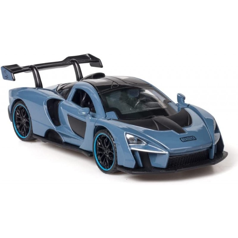 Alloy Collectible Blue McLaren Senna Toy Vehicle Pull Back DieCast Car with Lights and Sound $42.98 Kids' Play Cars & Race Cars