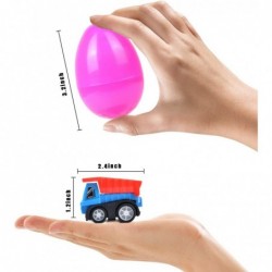 12 Pack Easter Eggs Prefilled with Pull Back Cars Toy Plastic Egg Vehicle Toys for Easter Hunt Party Favor Basket Stuffers Fi...